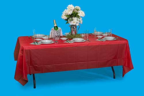 Premium Quality Plastic Table Cover Banquet Rolls 40" X 300' (Red)