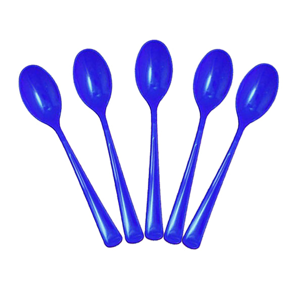 Heavy Duty Dark Blue Plastic Spoons - 50 Ct.