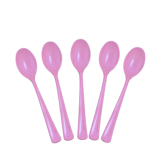 Heavy Duty Pink Plastic Spoons - 50 Ct.