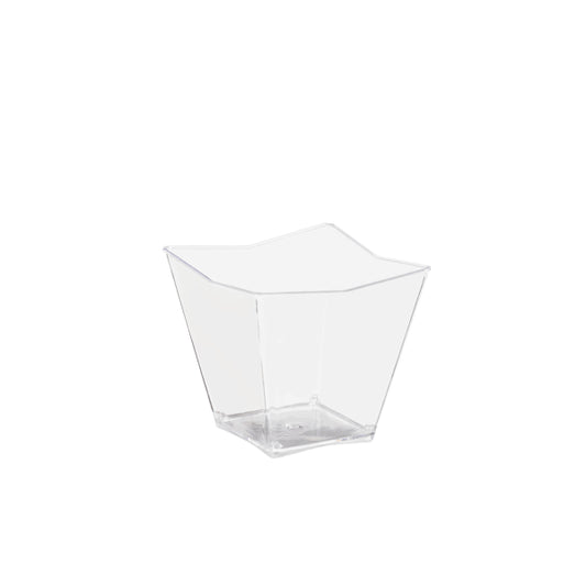 Case of 24 - Clear Square Dessert Miniature - 24 ct.