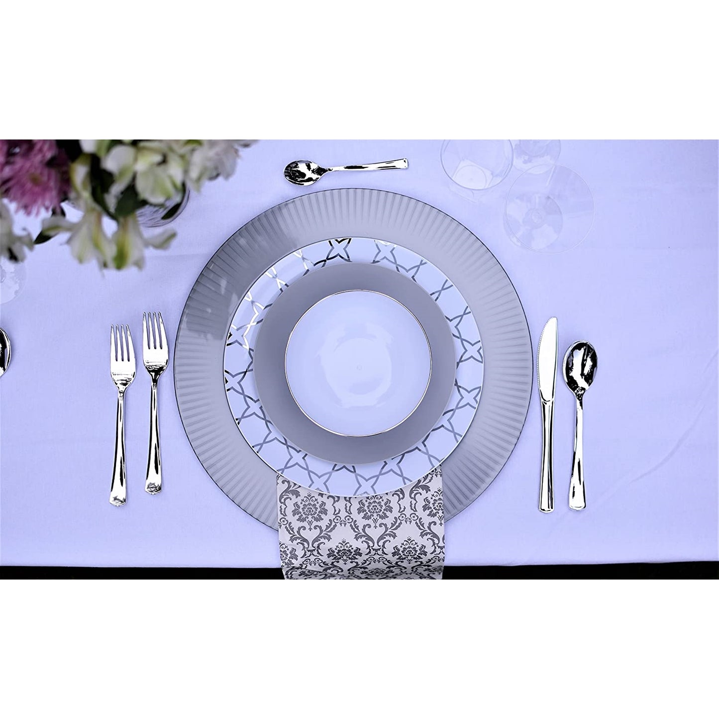 Exquisite Classic Silver Plastic Spoons - 20 Ct.