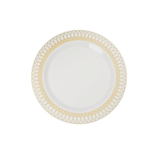 Case of 12 - 7.5" Gold Ovals Premium Plates - 10 ct.