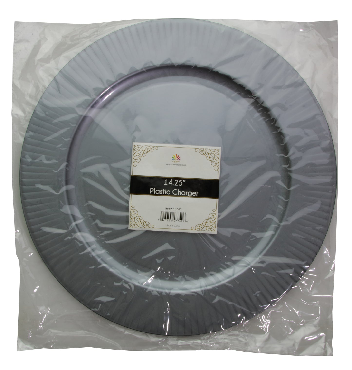 14.25" Silver Round Charger Plates- 25 Pack