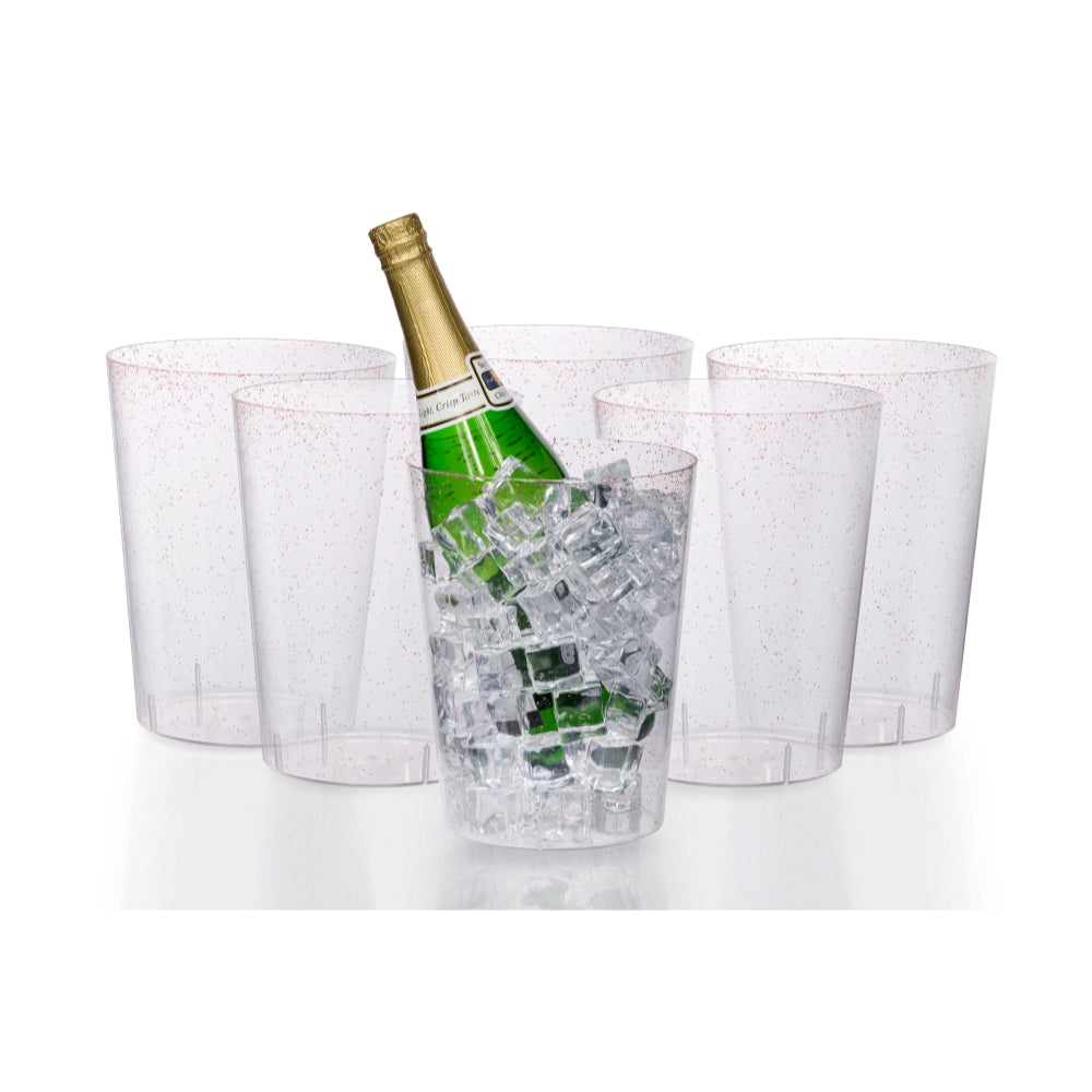 Clear Ice Bucket With Rose Gold Glitter