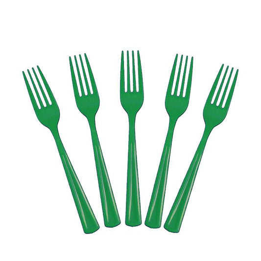 Heavy Duty Emerald Green Plastic Forks - 50 Ct.