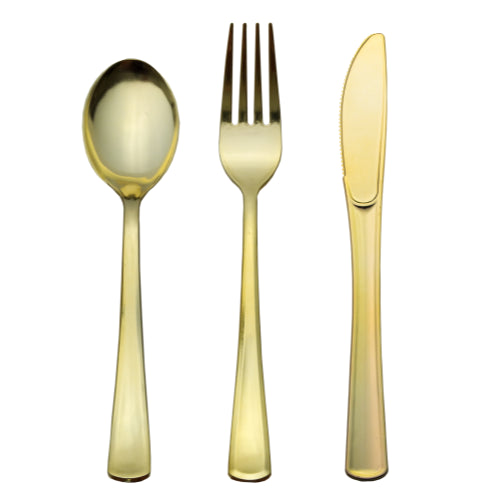Case of 12 - Exquisite Classic Gold Plastic Forks - 120 ct.