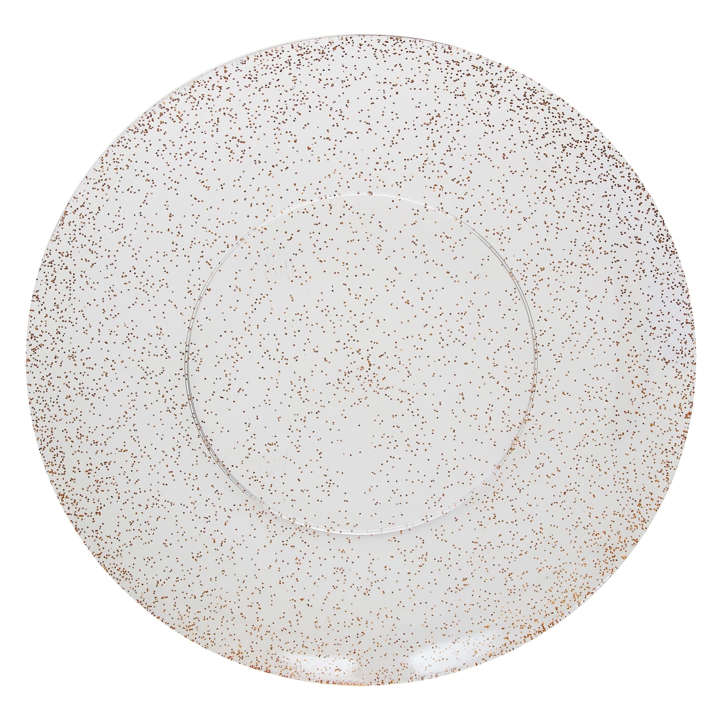 Case of 12 - 8" Rose Gold Sparkle Design Plastic Plates (10)