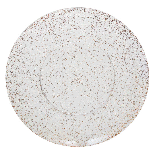 Case of 12 - 8" Rose Gold Sparkle Design Plastic Plates (10)
