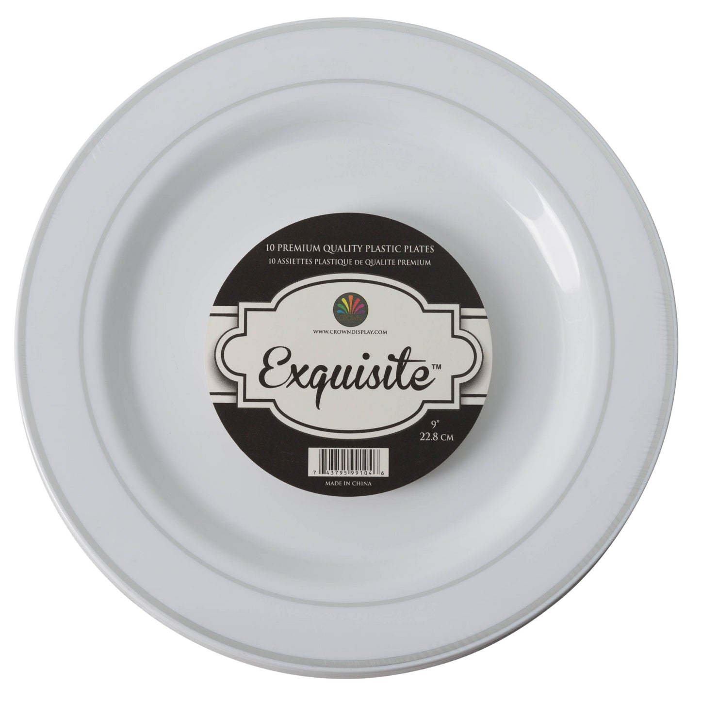 Case of 12 - 10.25" Silver Line Premium Plates - 10 ct.
