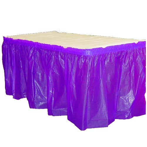 Purple Plastic Table Skirt