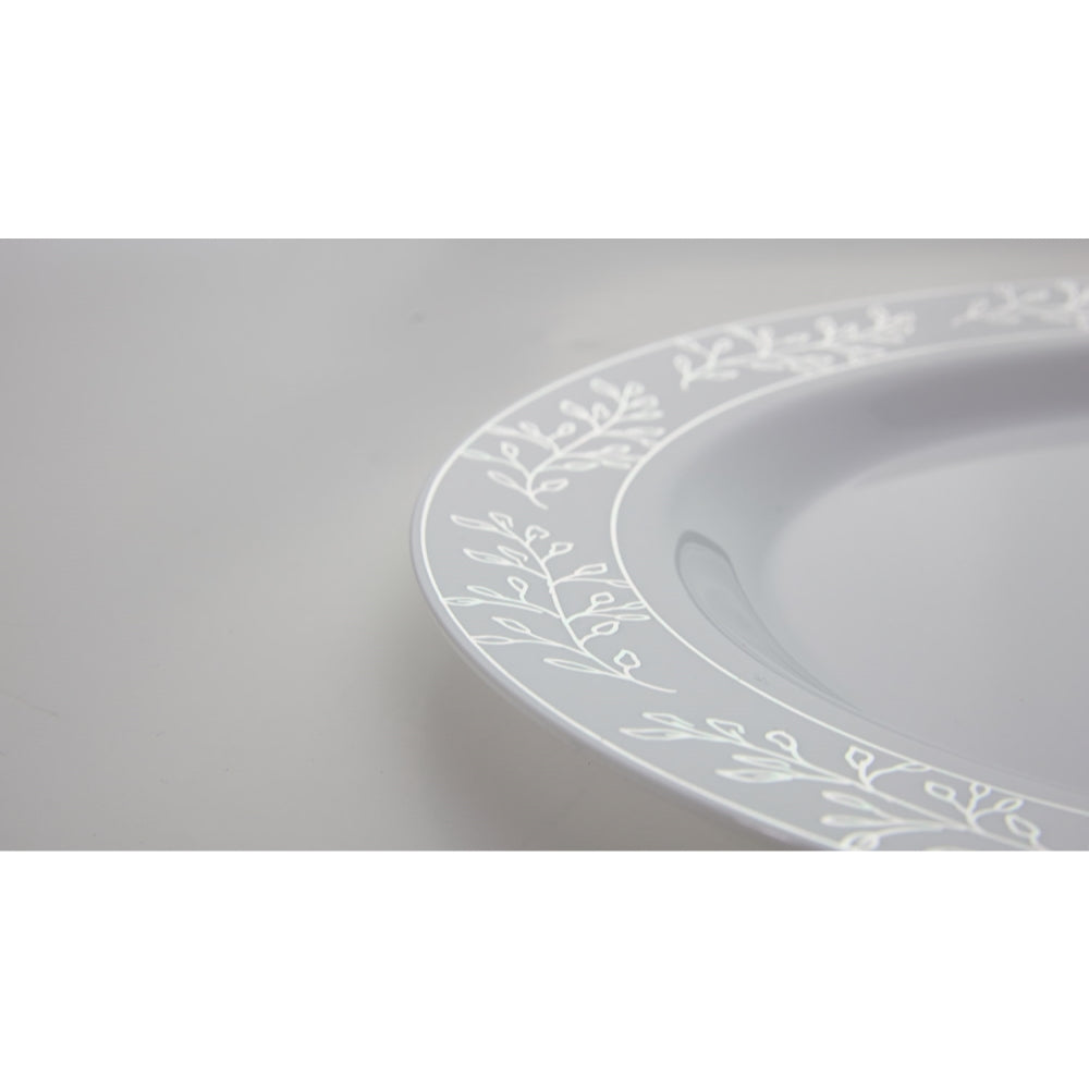 Case of 12 - 7.5" Silver Leaf Premium Plates - 10 ct.