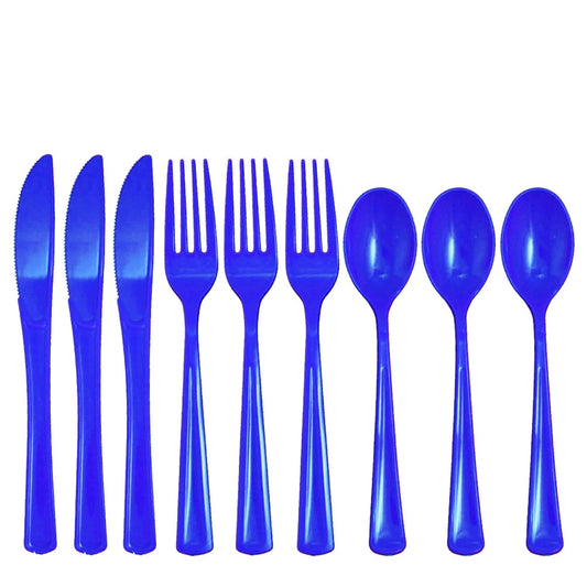 Case of 36 - Cutlery Combo Pack 24 ct. (8 ea.) - Dark Blue