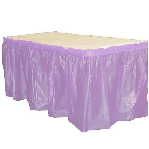 Lavender Plastic Table Skirt