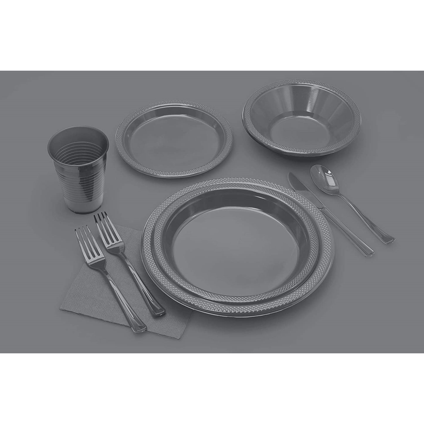 10 In. Silver Plastic Plates - 50 Ct.
