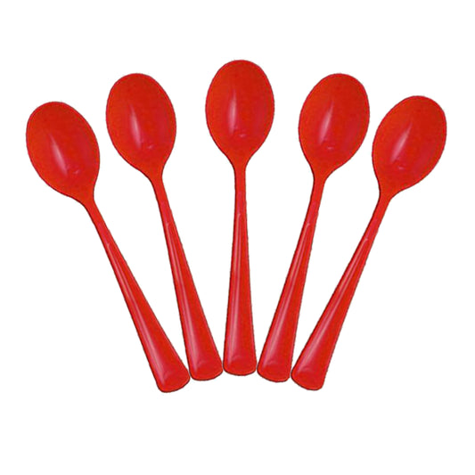 Case of 24 - Plastic Spoons 50 ct. - Red