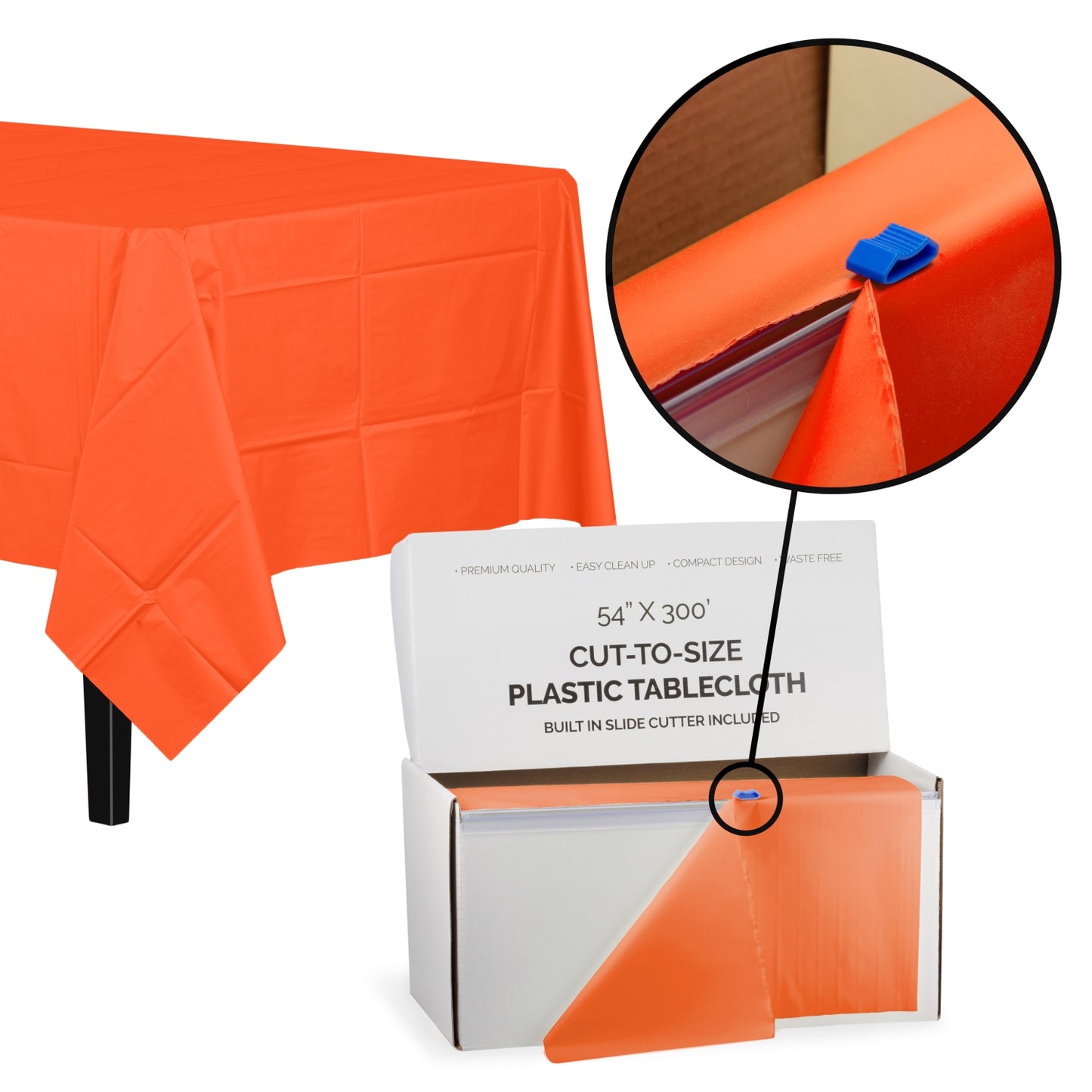 54" X 300' Select A Size Table Cover - Orange