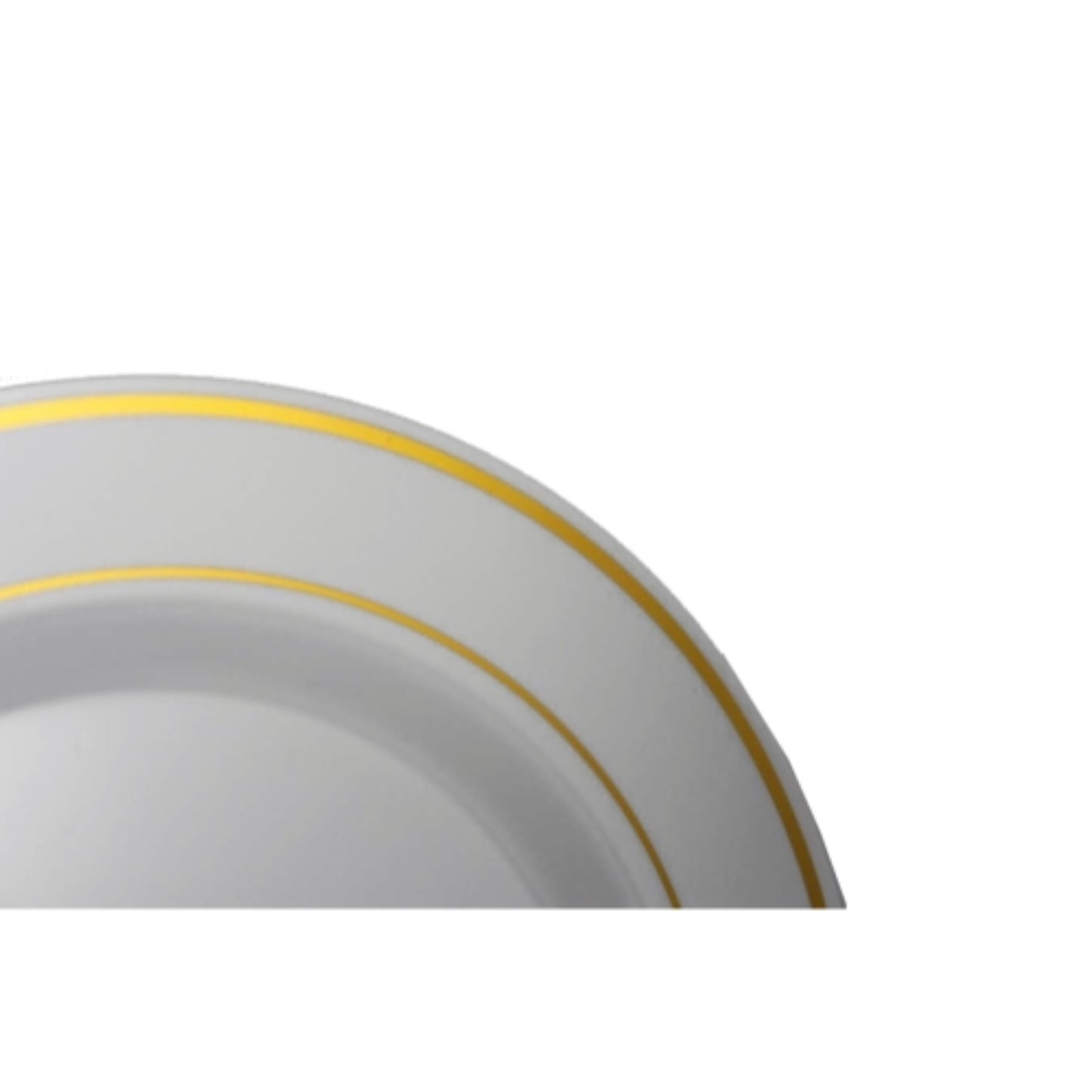7.5 In. Cream/Gold Line Design Plates - 10 Ct.