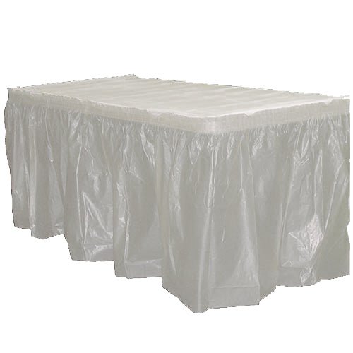 Silver Plastic Table Skirt