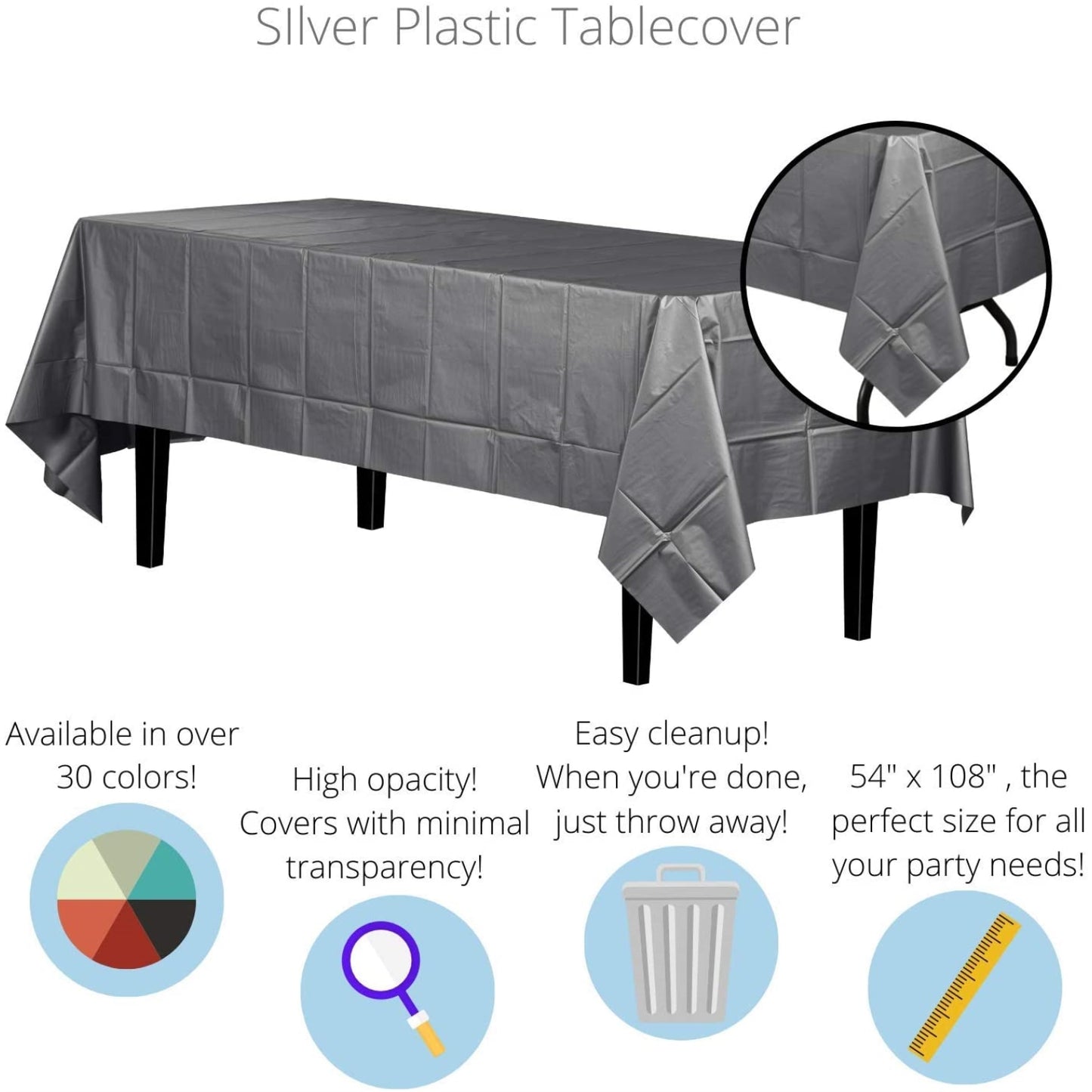 Premium Silver Table Cover