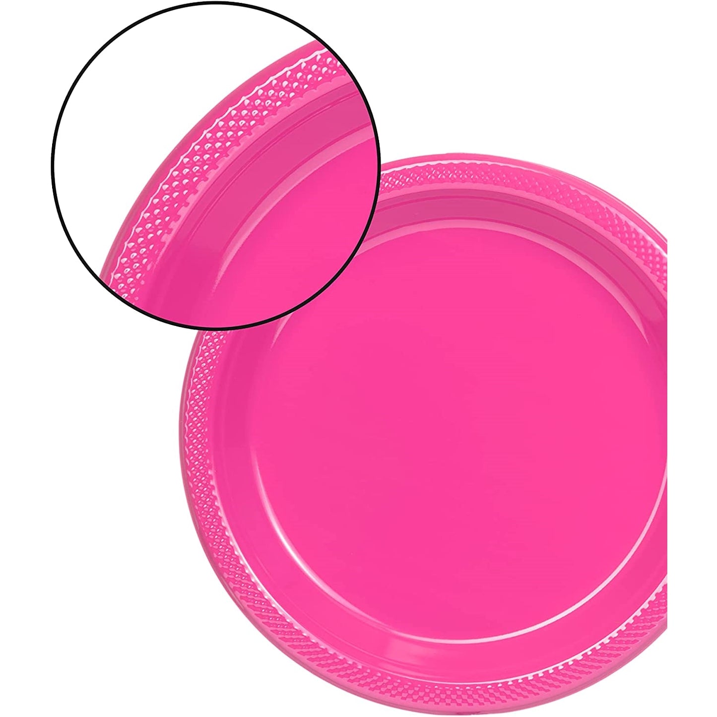 7 In. Cerise Plastic Plates - 50 Ct.
