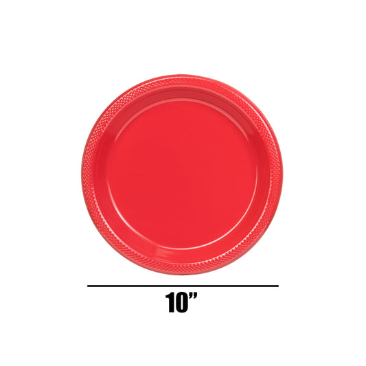 7 In. Red Plastic Plates - 50 Ct.