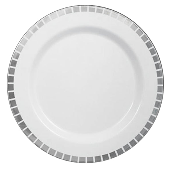 Case of 12 - 10.25" Silver Slit Premium Plates - 10 ct.
