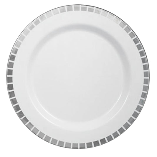 Case of 12 - 10.25" Silver Slit Premium Plates - 10 ct.
