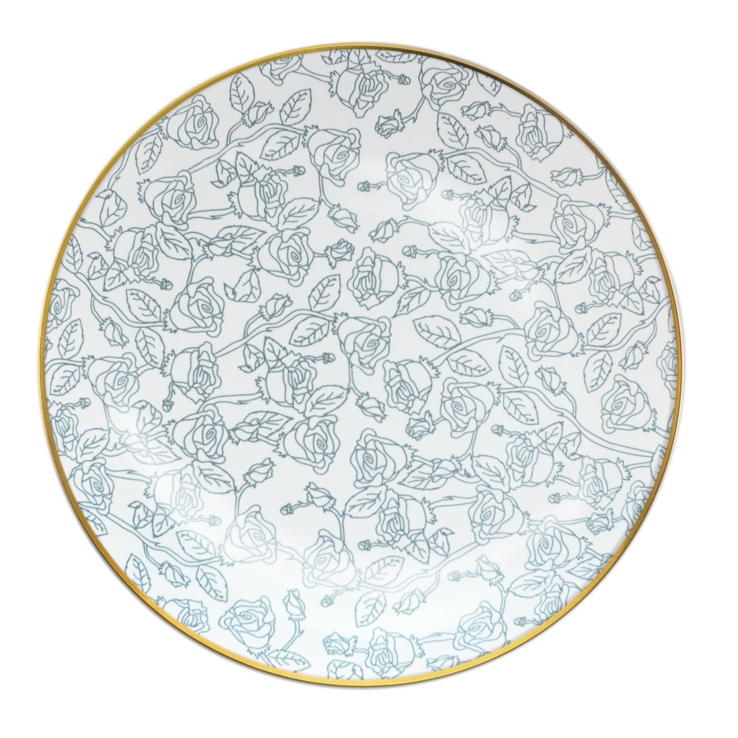 Case of 12 - 10" Roses Design Plastic Plates (10)
