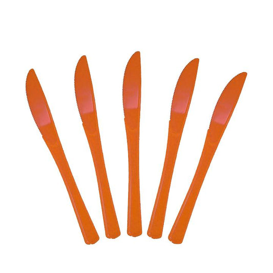 Heavy Duty Orange Plastic Knives - 50 Ct.