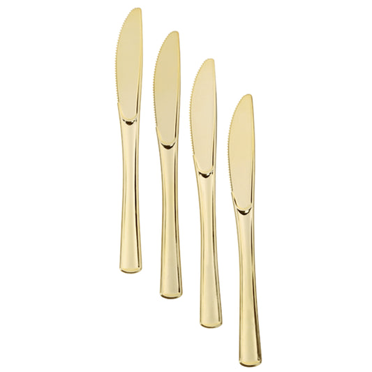 Exquisite Classic Gold Plastic Knives - 20 Ct.