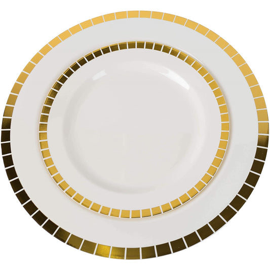 Case of 12 - 10.25" Gold Slit Premium Plates - 10 ct.