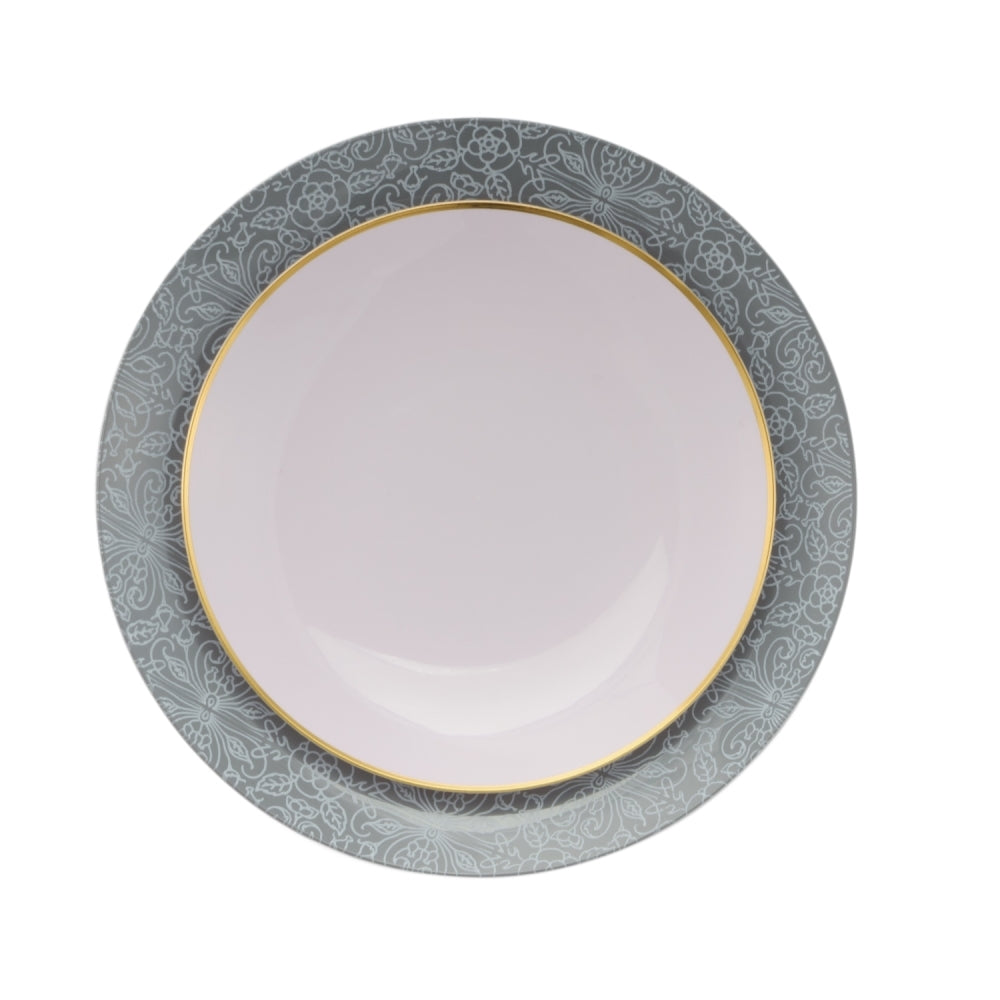 Case of 12 - 8" Ornamental Design Plastic Plates (10)