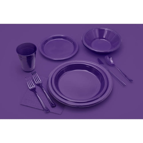 9 In. Purple Plastic Plates - 50 Ct.