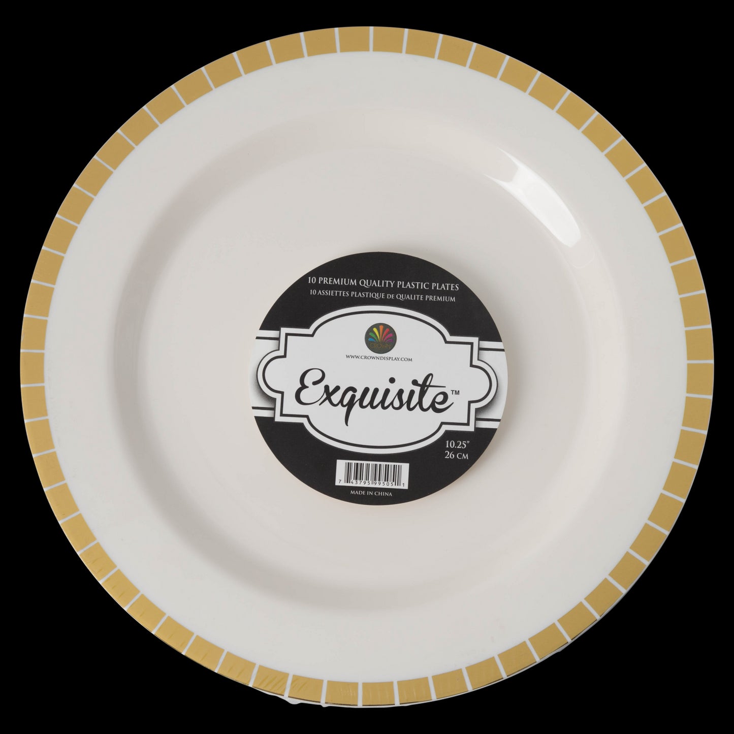 Case of 12 - 9" Gold Slit Premium Plates - 10 ct.