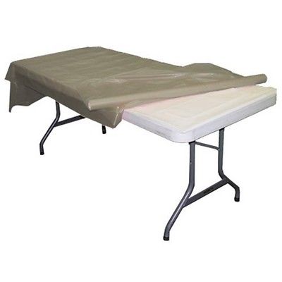 Exquisite Premium Quality Plastic Table Cover Banquet Roll, 40 in X 100 ft - Silver