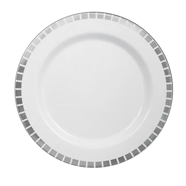 Case of 12 - 9" Silver Slit Premium Plates - 10 ct.