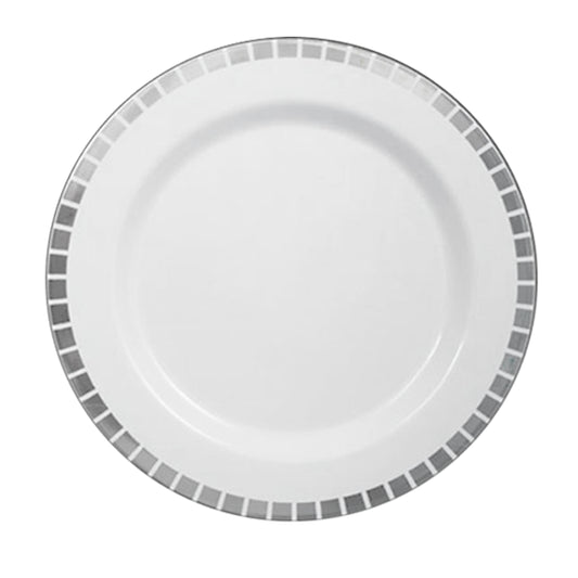 Case of 12 - 9" Silver Slit Premium Plates - 10 ct.