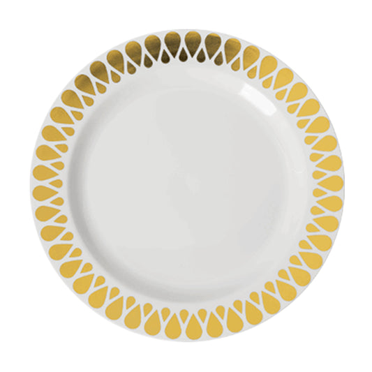 Case of 12 - 9" Gold Droplet Premium Plates - 10 ct.