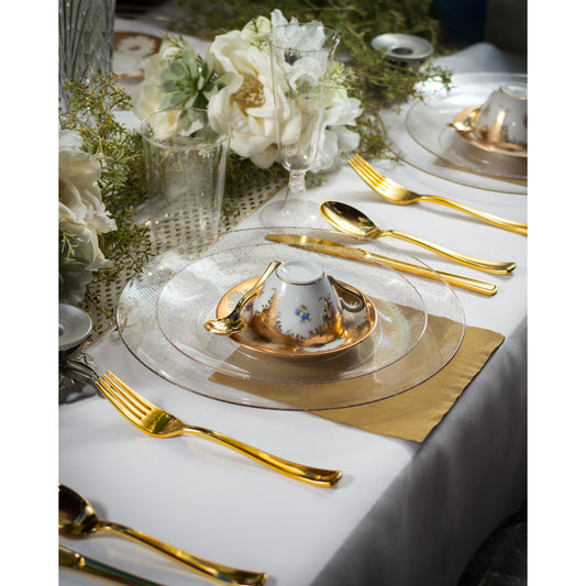 Case of 12 - 10" Gold Sparkle Design Plastic Plates (10)