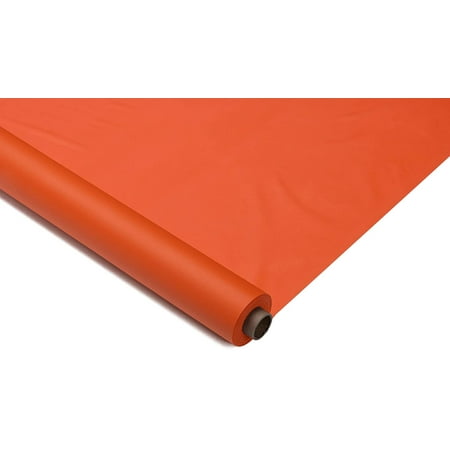 Exquisite Premium Quality Plastic Table Cover Banquet Roll, 40 in X 100 ft - Orange