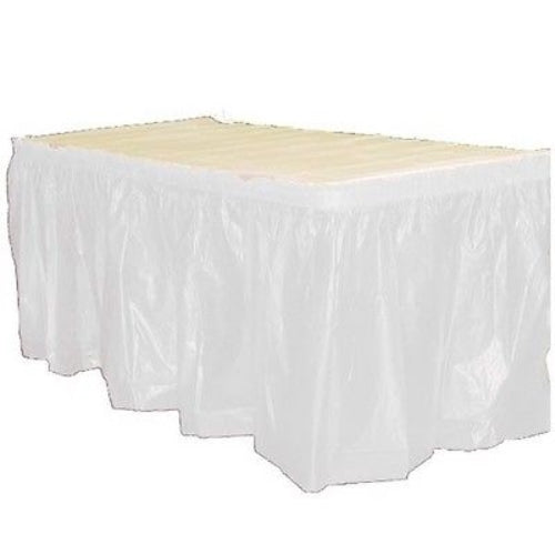 White Plastic Table Skirt