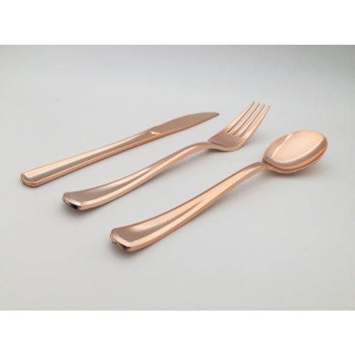 Exquisite Classic Rose Gold Plastic Forks - 20 Ct.
