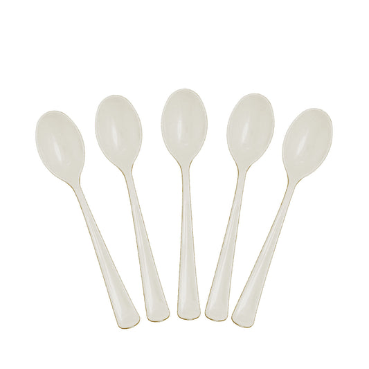 Case of 24 - Plastic Spoons 50 ct. - Ivory