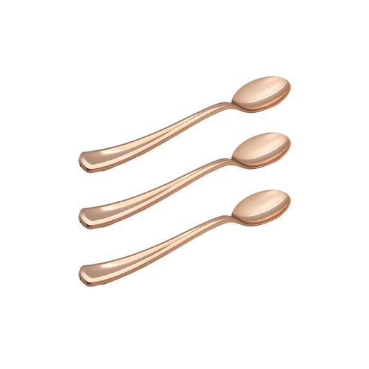Exquisite Classic Rose Gold Plastic Tea Spoons - 20 Ct.