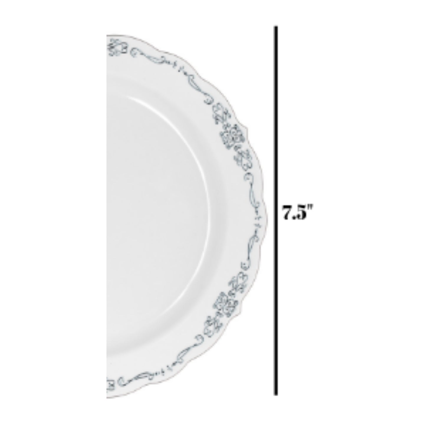 7.5 In. Clear Victorian Design Plates - 20 Ct.
