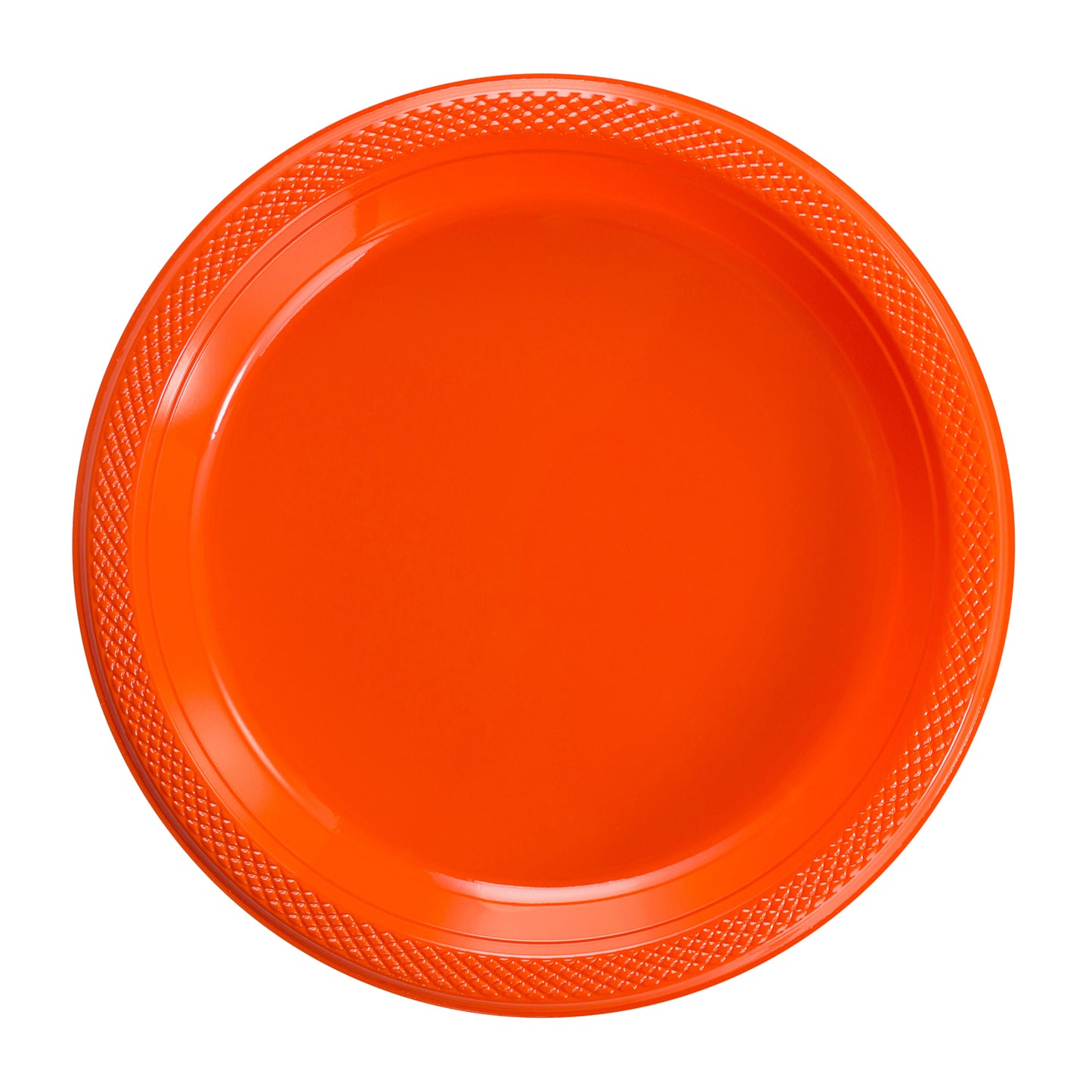 9 In. Orange Plastic Plates - 50 Ct.