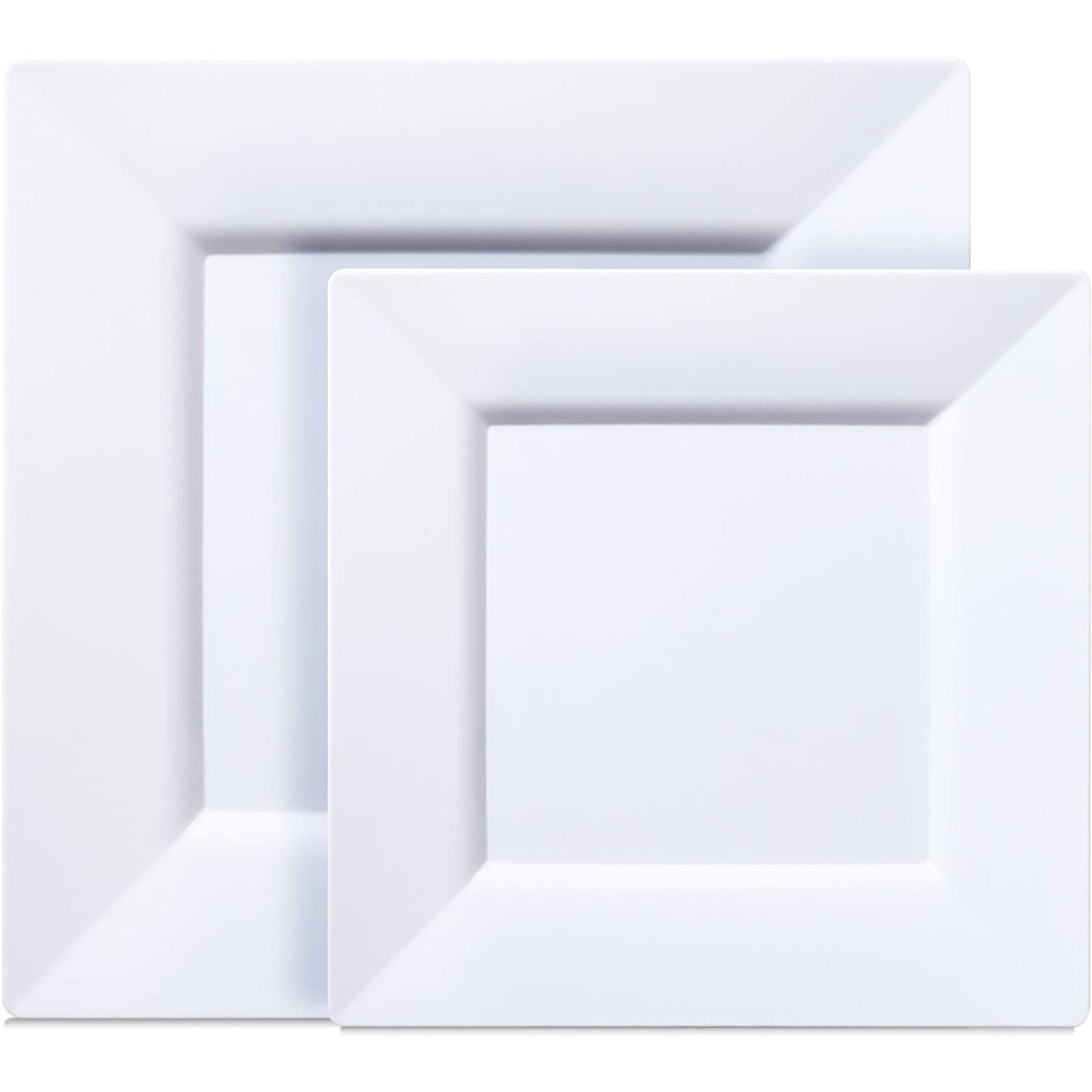 9.5 In. White Square Plates - 10 Ct.