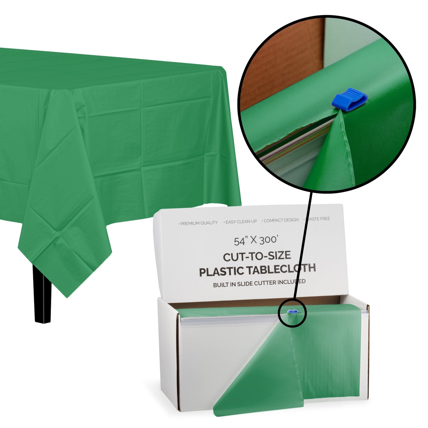 54" X 300' Select A Size Table Cover - Emerald Green