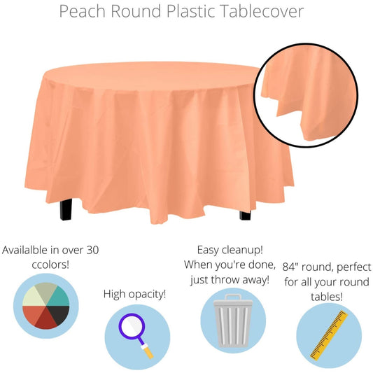Case of 96 - *Premium Quality* 84" Round - Peach