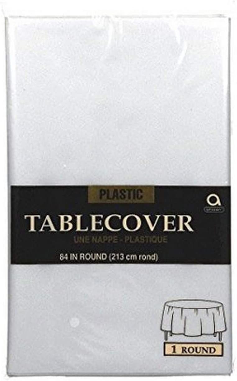 84 in. round clear plastic tablecover